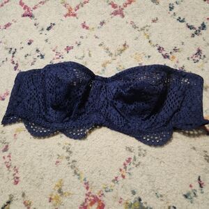 💘 Victoria's Secret Blue Eyelet Lace Strapless Bralette